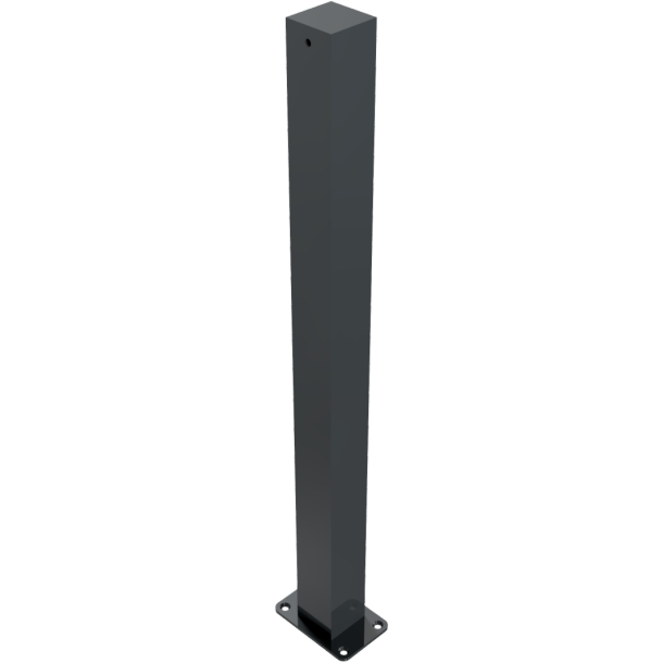Ornamental bollard | steel tube 70 x 70 mm | series 4071B | stationary, to be fixed by plugswith base plate 100 x 150 mm